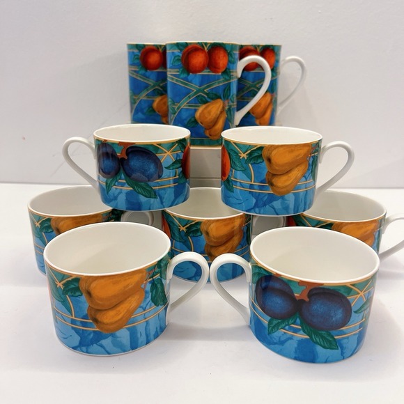 Victoria & Beale Forbidden Fruit Fine Porcelain Mugs (3) , Cup (7) Lot Of 10 Pcs - Picture 4 of 8